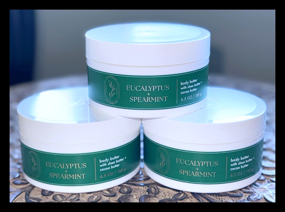 Bath & Body Works Aroma Eucalyptus + Spearmint Whipped Body Butter Cream x3